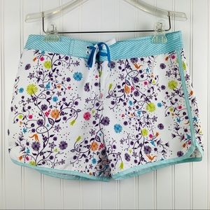 Reef Floral Board Shorts White Purple Size 7 / 28